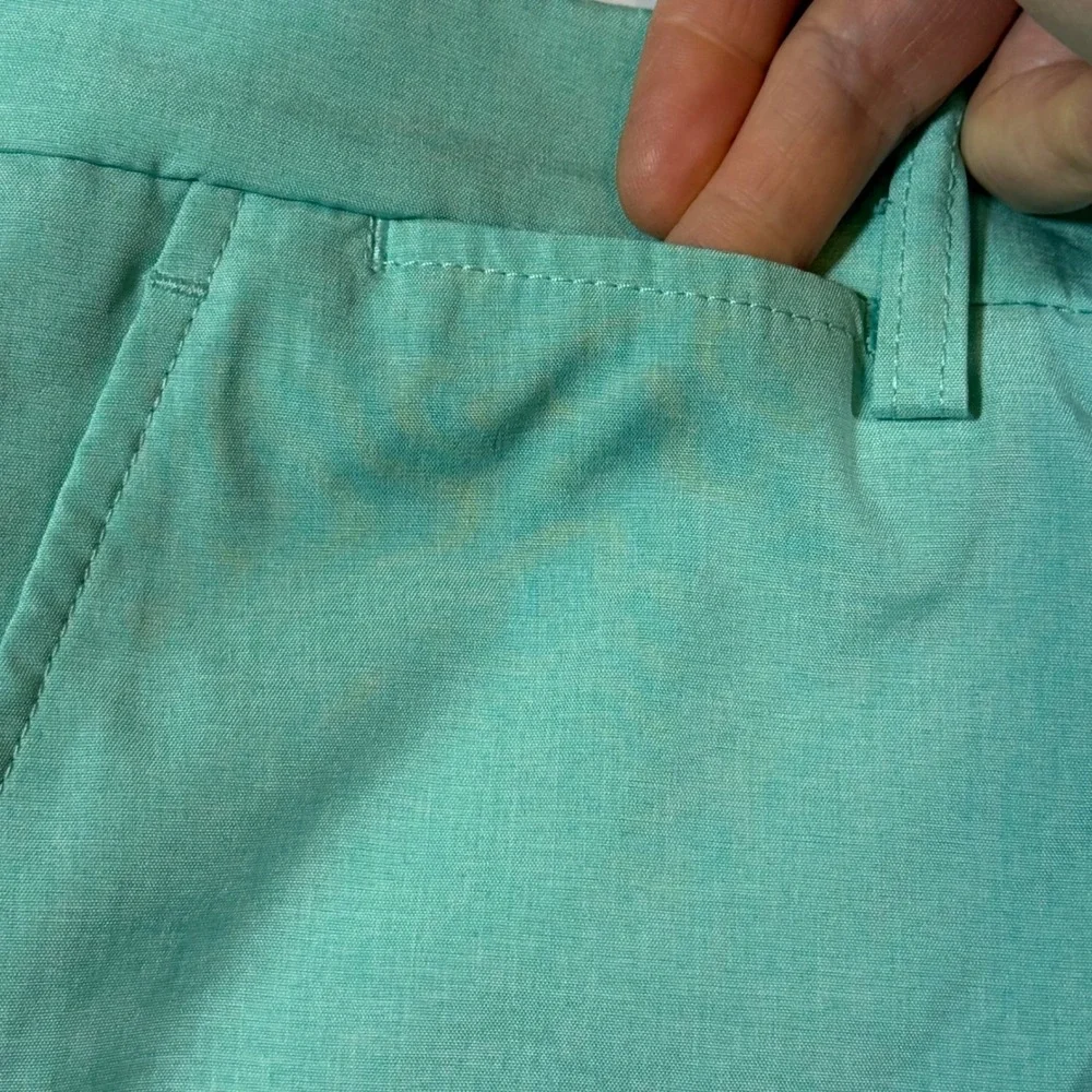 PGA Tour Golf Shorts Men 36 Mint Green Stretch Performance Flat Front Athleisure